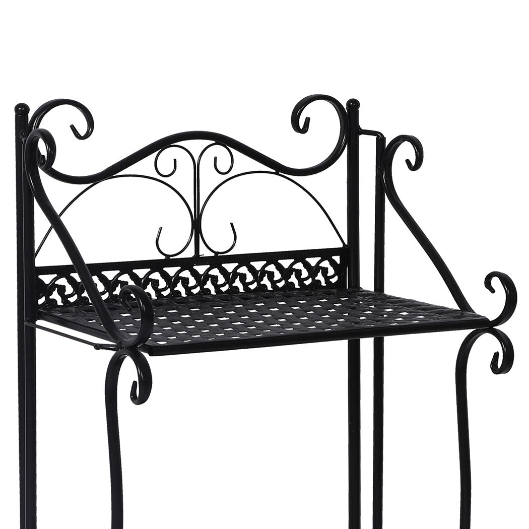 3 Tier Metal Plant Stand for Indoor and Outdoor Use - Black - Rivercity House & Home Co. (ABN 18 642 972 209) - Affordable Modern Furniture Australia
