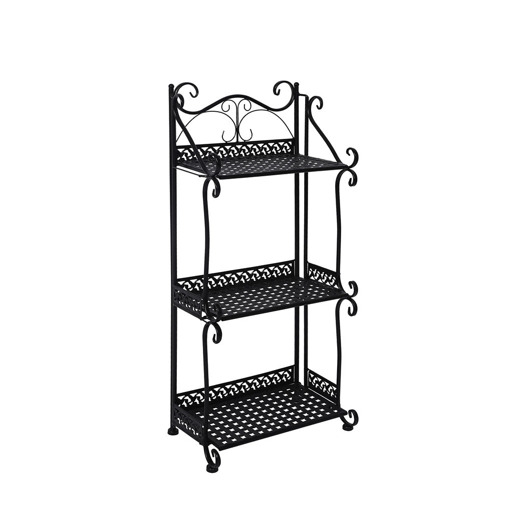 3 Tier Metal Plant Stand for Indoor and Outdoor Use - Black - Rivercity House & Home Co. (ABN 18 642 972 209) - Affordable Modern Furniture Australia