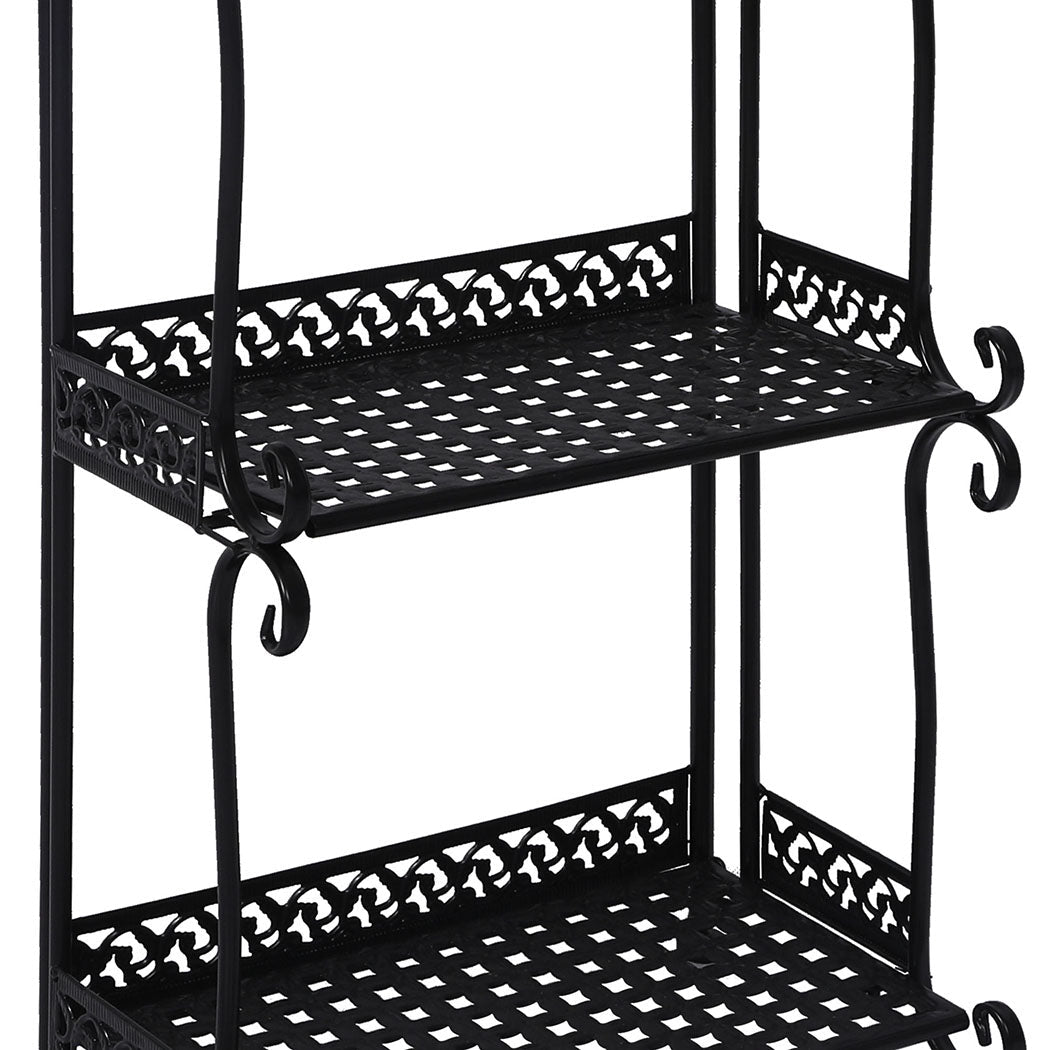 3 Tier Metal Plant Stand for Indoor and Outdoor Use - Black - Rivercity House & Home Co. (ABN 18 642 972 209) - Affordable Modern Furniture Australia