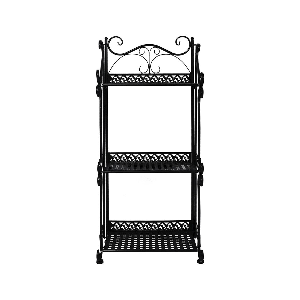 3 Tier Metal Plant Stand for Indoor and Outdoor Use - Black - Rivercity House & Home Co. (ABN 18 642 972 209) - Affordable Modern Furniture Australia