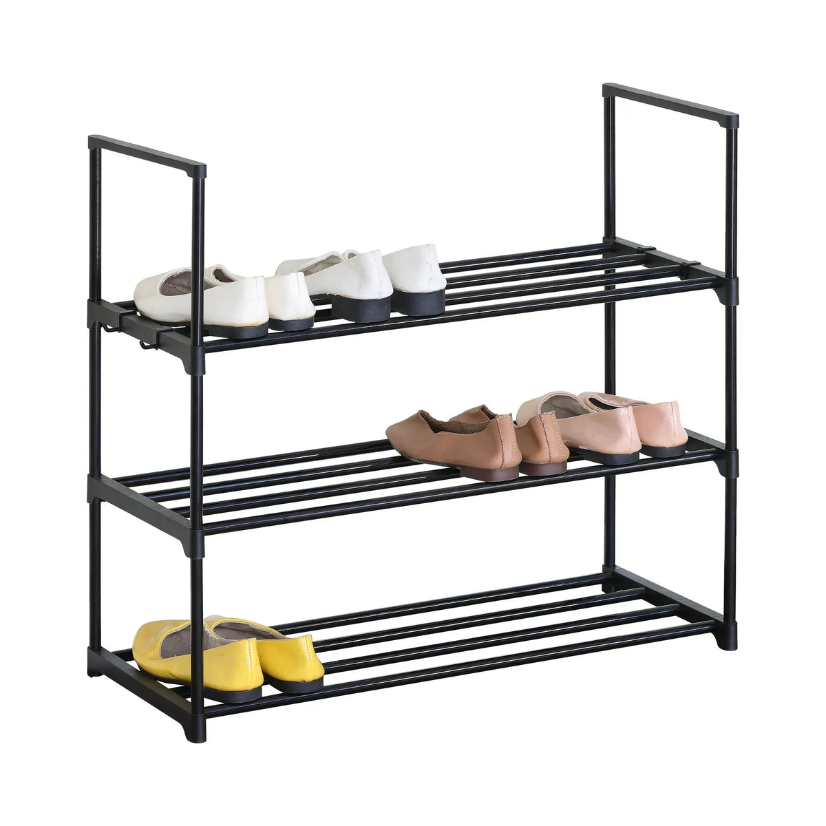 3 Tier Metal Shoe Rack Steel Storage Organiser Basic Small - Black - Furniture > Living Room > Shoe Storage - Rivercity House & Home Co. (ABN 18 642 972 209) - Affordable Modern Furniture Australia
