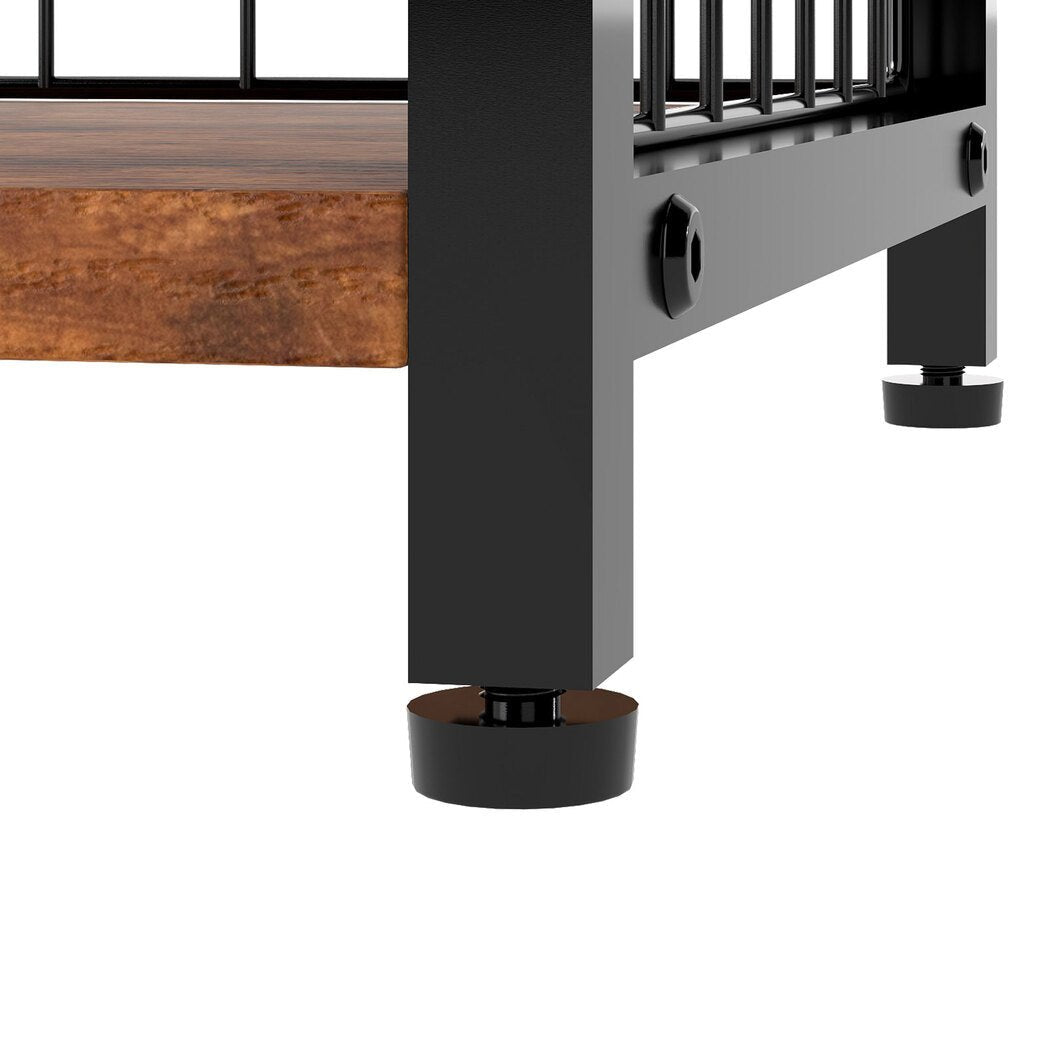 3 - Tier Modern Side Table with Storage Shelves - Vintage Brown - Rivercity House & Home Co. (ABN 18 642 972 209) - Affordable Modern Furniture Australia