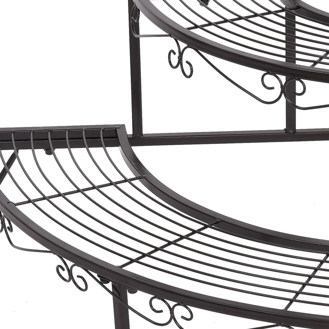 3 - Tier Outdoor Indoor Pot Plant Stand - Black - Rivercity House & Home Co. (ABN 18 642 972 209) - Affordable Modern Furniture Australia