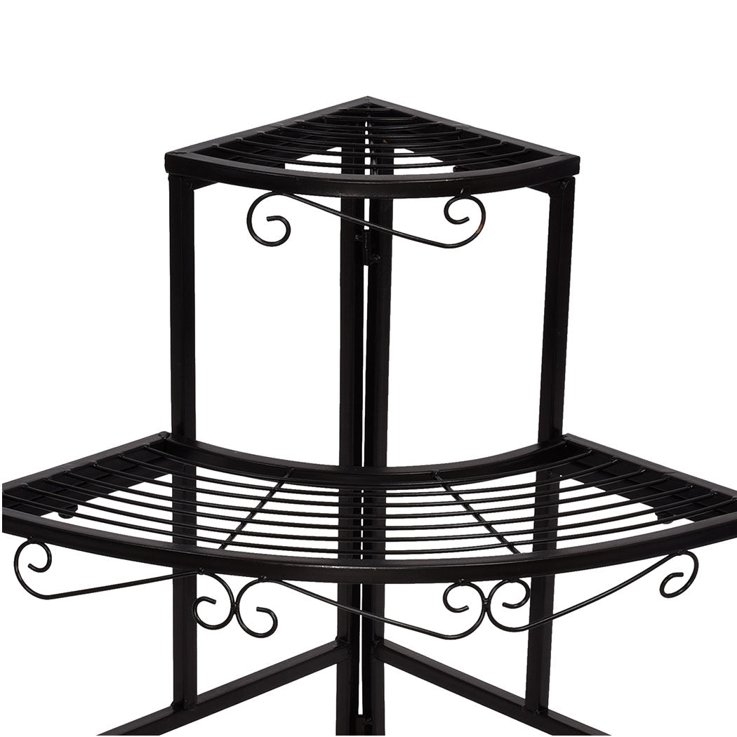 3 - Tier Outdoor Indoor Pot Plant Stand - Black - Rivercity House & Home Co. (ABN 18 642 972 209) - Affordable Modern Furniture Australia