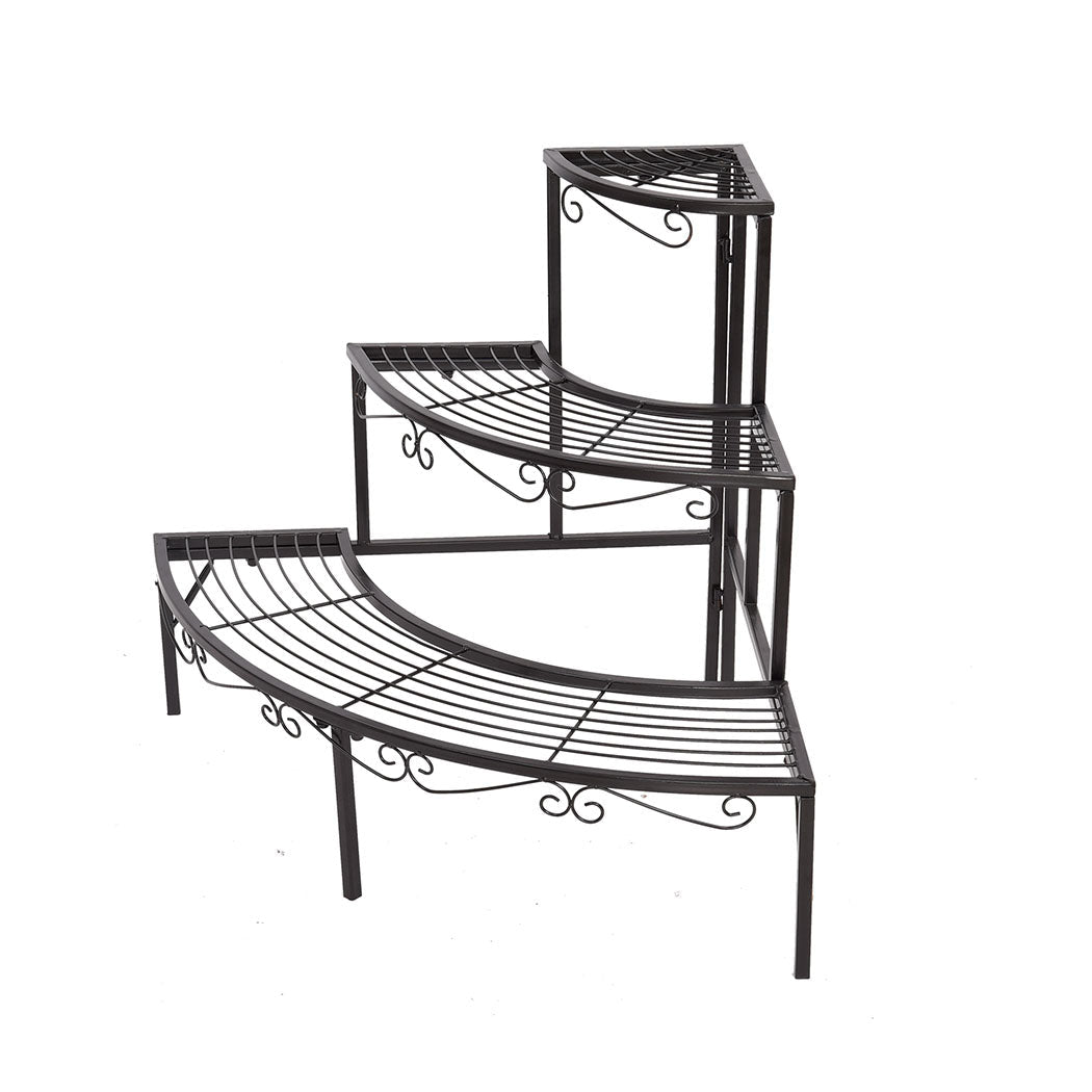 3 - Tier Outdoor Indoor Pot Plant Stand - Black - Rivercity House & Home Co. (ABN 18 642 972 209) - Affordable Modern Furniture Australia