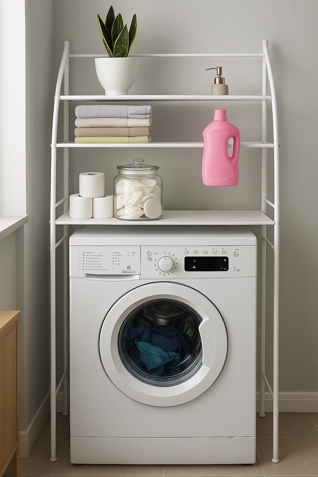 3 - Tier Over Washing Machine Storage Rack for Laundry Room Space Saving, Towels, Detergent & Bathroom Essentials - Home & Garden > Laundry & Cleaning > Laundry Storage - Rivercity House & Home Co. (ABN 18 642 972 209) - Affordable Modern Furniture Australia