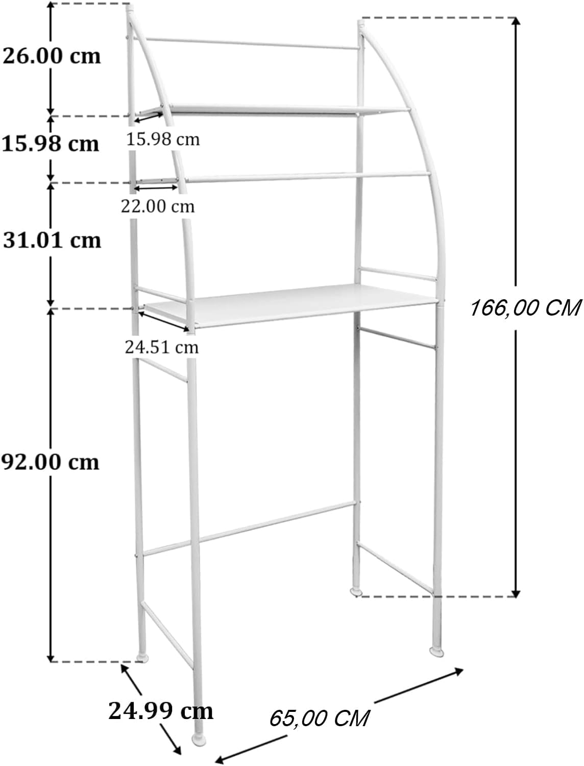 3 - Tier Over Washing Machine Storage Rack for Laundry Room Space Saving, Towels, Detergent & Bathroom Essentials - Home & Garden > Laundry & Cleaning > Laundry Storage - Rivercity House & Home Co. (ABN 18 642 972 209) - Affordable Modern Furniture Australia