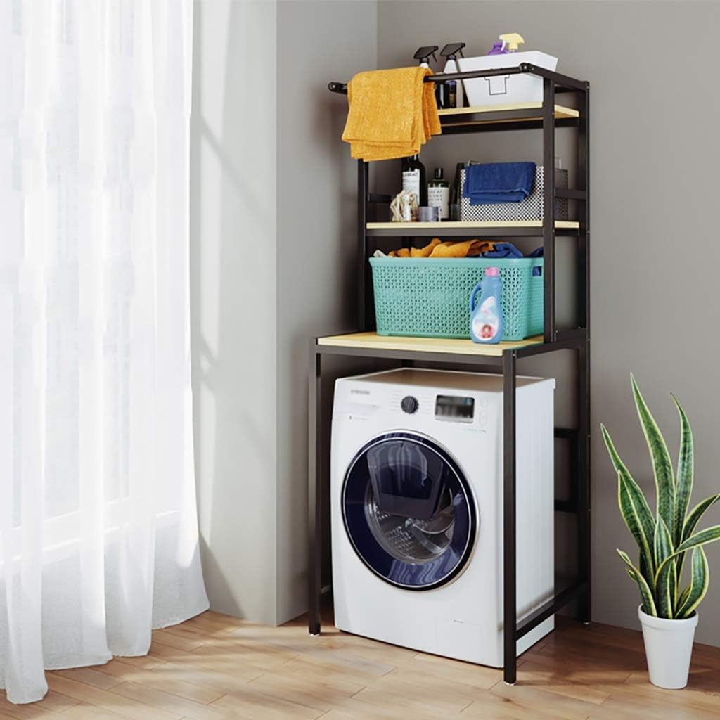 3 - Tier Over Washing Machine Storage Rack Laundry Shelf Organizer for Bathroom or Toilet (Black) - Home & Garden > Laundry & Cleaning > Laundry Storage - Rivercity House & Home Co. (ABN 18 642 972 209) - Affordable Modern Furniture Australia