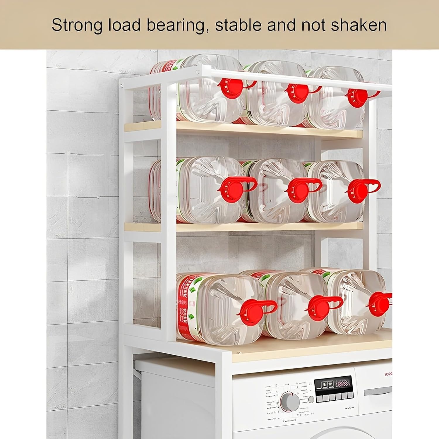 3 - Tier Over Washing Machine Storage Rack Laundry Shelf Organizer for Bathroom or Toilet (White) - Home & Garden > Laundry & Cleaning > Laundry Storage - Rivercity House & Home Co. (ABN 18 642 972 209) - Affordable Modern Furniture Australia
