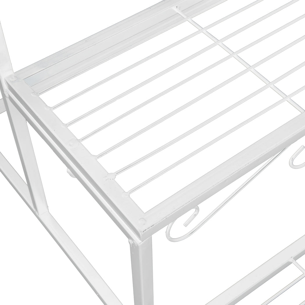 3 Tier Rectangle Metal Plant Stand - White - Rivercity House & Home Co. (ABN 18 642 972 209) - Affordable Modern Furniture Australia