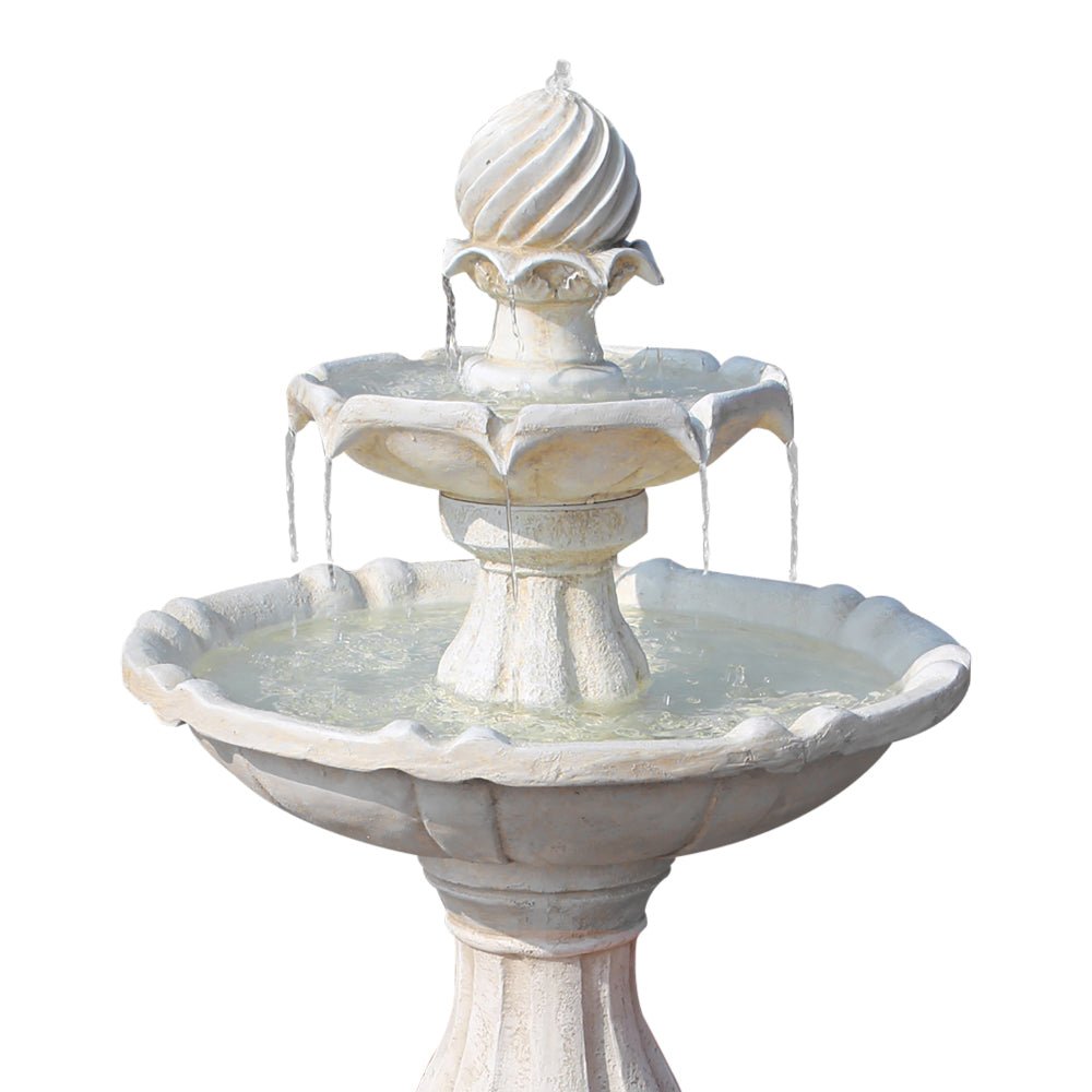 3 Tier Solar Powered Water Fountain - Ivory - Rivercity House & Home Co. (ABN 18 642 972 209) - Affordable Modern Furniture Australia
