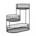 3-Tier Space Saving Fruit Basket Bowl Kitchen Food Storage Organiser - Black