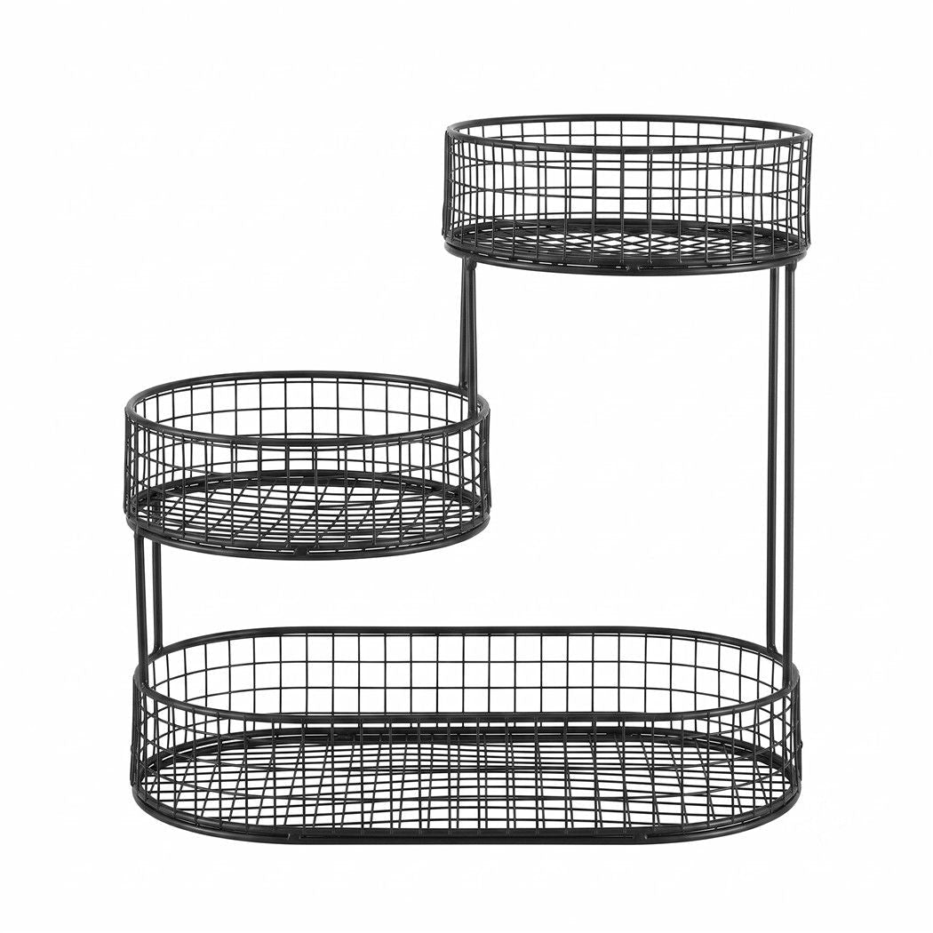 3-Tier Space Saving Fruit Basket Bowl Kitchen Food Storage Organiser - Black - Home & Garden > Kitchenware > Food Storage - Rivercity House & Home Co. (ABN 18 642 972 209) - Affordable Modern Furniture Australia