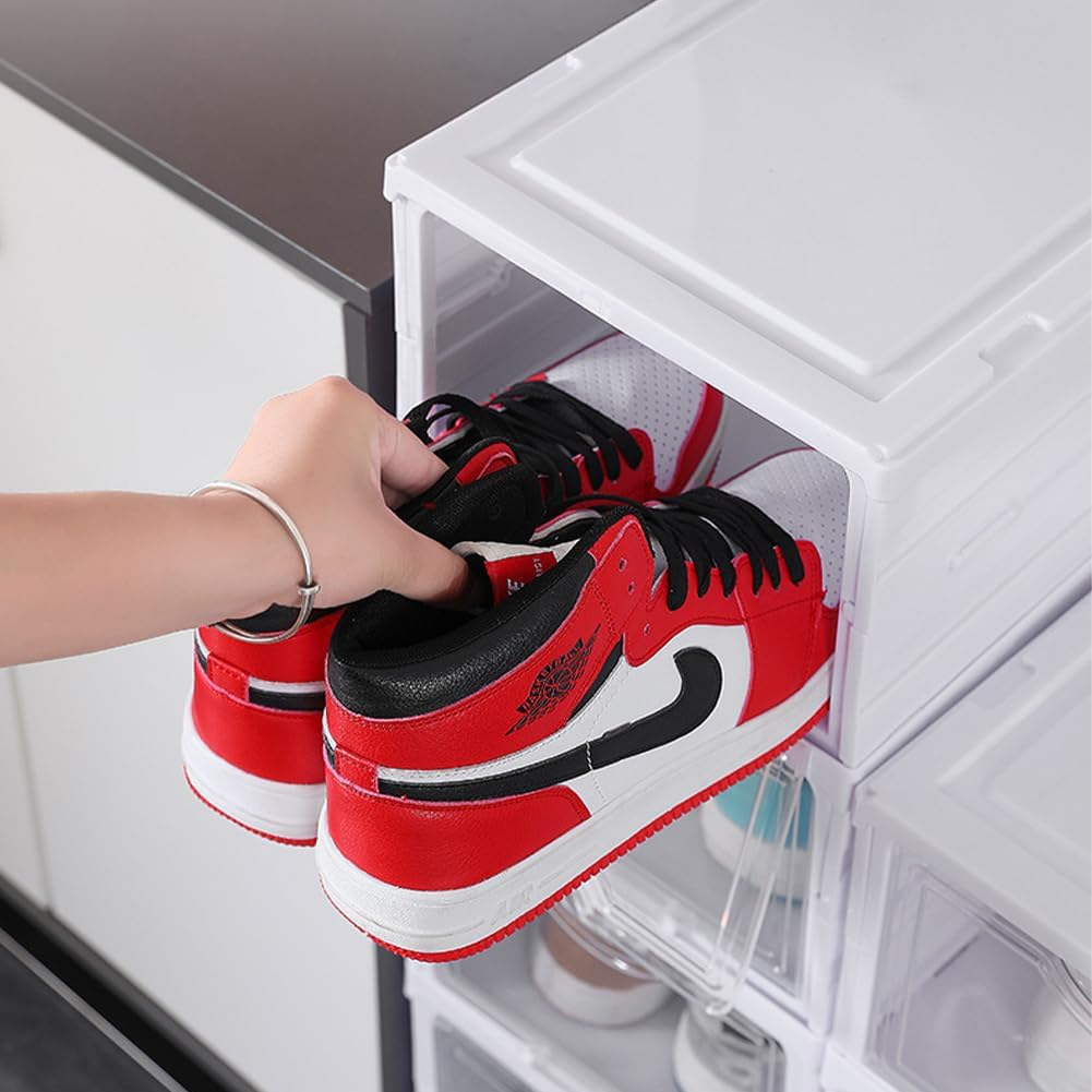 3 - Tier Stackable Shoe Storage Box Organizer with Clear Door for Closet, Entryway or Cabinet - Health & Beauty > Cosmetic Storage > Makeup Organisation & Storage - Rivercity House & Home Co. (ABN 18 642 972 209) - Affordable Modern Furniture Australia