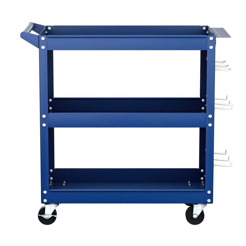 3 - Tier Tool Cart Storage Trolley Workshop Garage Pegboard Hooks Blue - Tools > Tools Storage > Utility Trolleys - Rivercity House & Home Co. (ABN 18 642 972 209) - Affordable Modern Furniture Australia