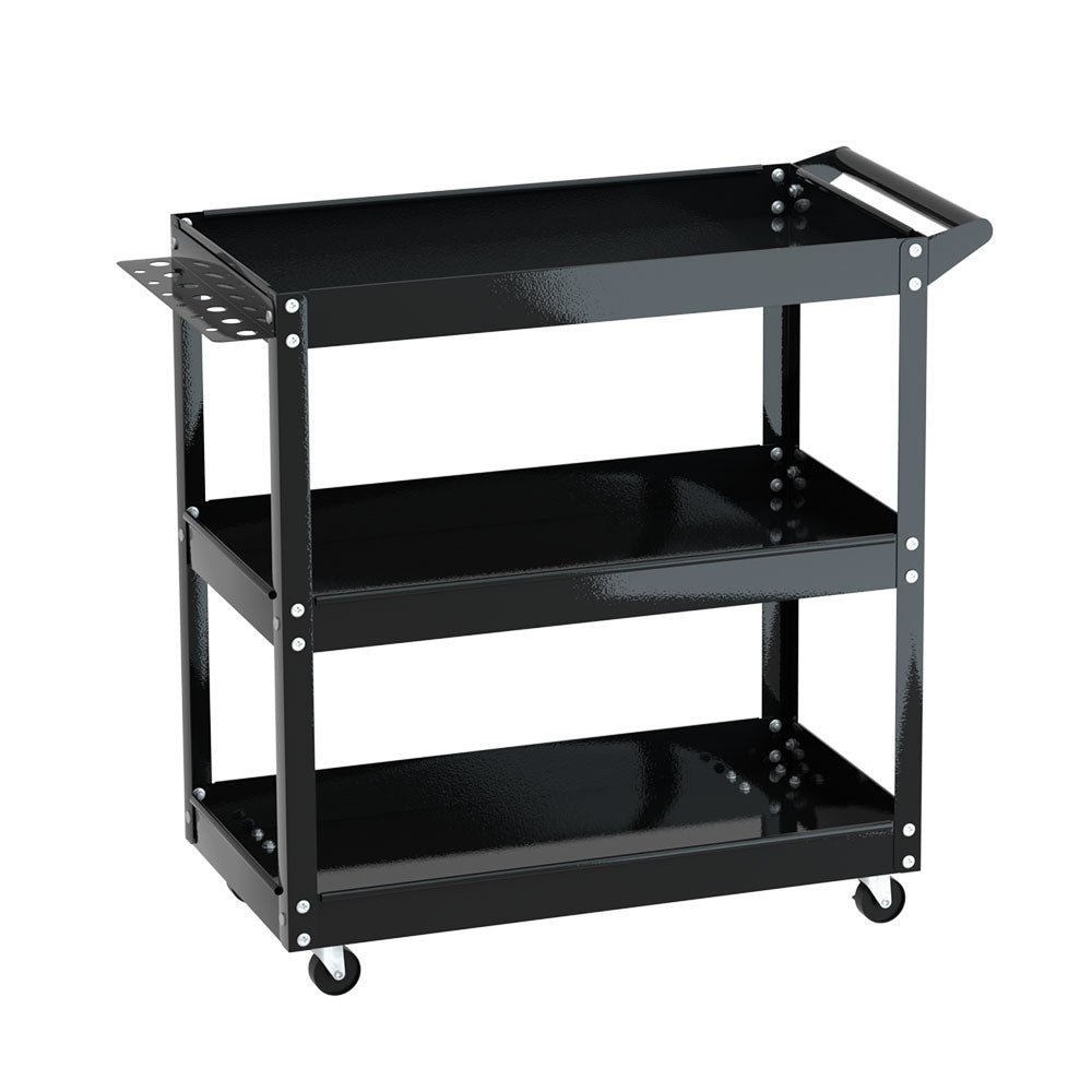 3 - Tier Tool Cart Trolley Workshop Garage Storage Organizer Black - Sports & Fitness > Bikes & Accessories > Bicycle Stands & Storage - Rivercity House & Home Co. (ABN 18 642 972 209) - Affordable Modern Furniture Australia