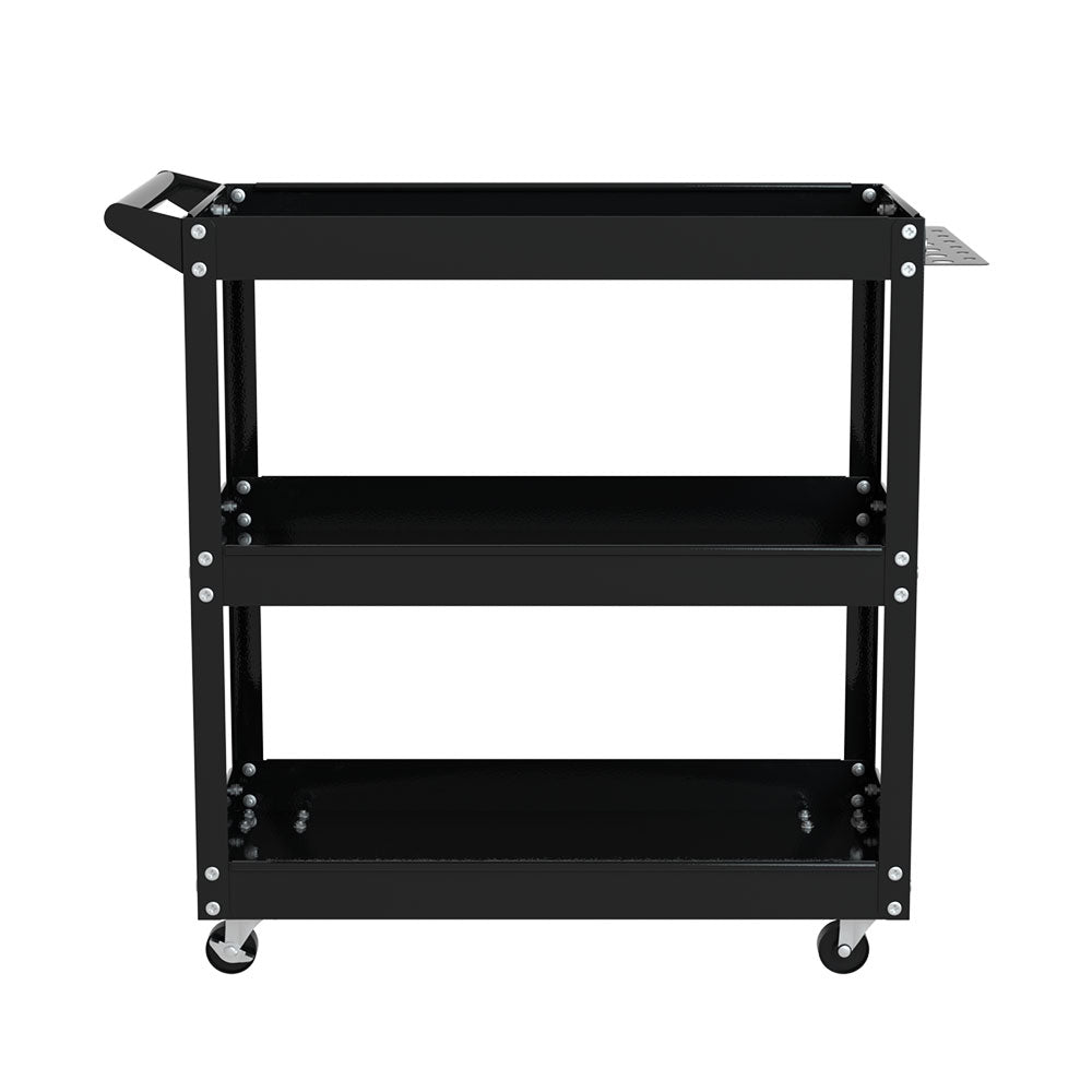 3 - Tier Tool Cart Trolley Workshop Garage Storage Organizer Black - Sports & Fitness > Bikes & Accessories > Bicycle Stands & Storage - Rivercity House & Home Co. (ABN 18 642 972 209) - Affordable Modern Furniture Australia