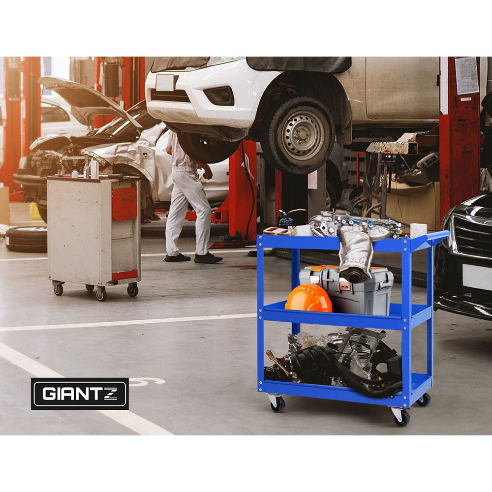 3 - Tier Tool Cart Trolley Workshop Garage Storage Organizer Blue - Sports & Fitness > Bikes & Accessories > Bicycle Stands & Storage - Rivercity House & Home Co. (ABN 18 642 972 209) - Affordable Modern Furniture Australia