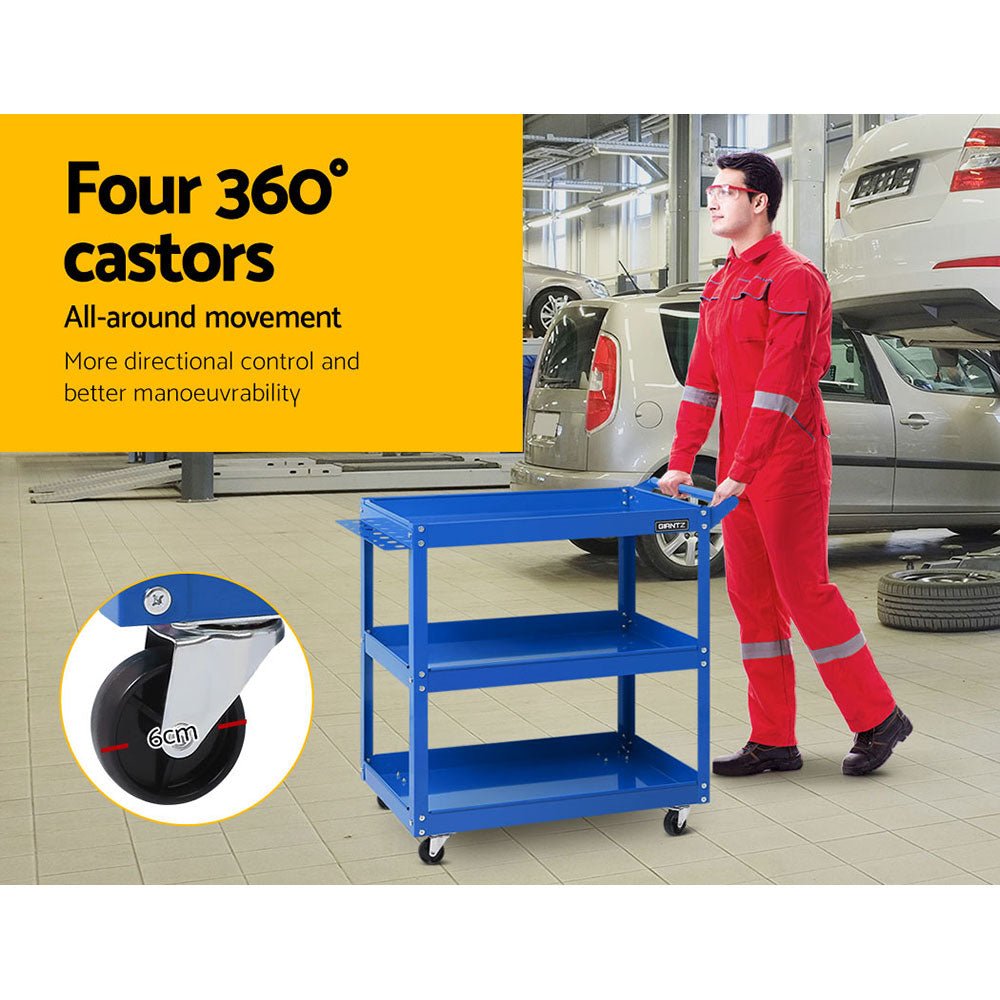 3 - Tier Tool Cart Trolley Workshop Garage Storage Organizer Blue - Sports & Fitness > Bikes & Accessories > Bicycle Stands & Storage - Rivercity House & Home Co. (ABN 18 642 972 209) - Affordable Modern Furniture Australia