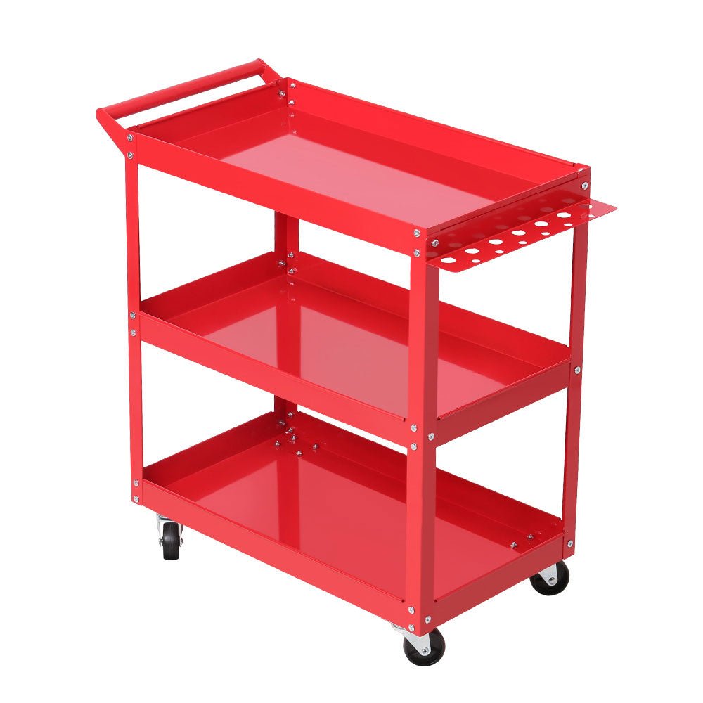 3 - Tier Tool Cart Trolley Workshop Garage Storage Organizer Red - Sports & Fitness > Bikes & Accessories > Bicycle Stands & Storage - Rivercity House & Home Co. (ABN 18 642 972 209) - Affordable Modern Furniture Australia