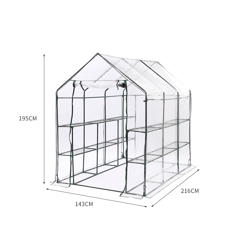 3 - Tier Walk - In Garden Greenhouse with PVC Cover - Transparent - Rivercity House & Home Co. (ABN 18 642 972 209) - Affordable Modern Furniture Australia