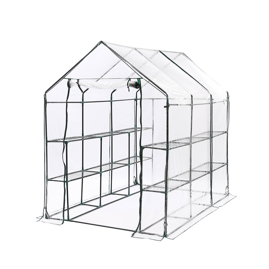3 - Tier Walk - In Garden Greenhouse with PVC Cover - Transparent - Rivercity House & Home Co. (ABN 18 642 972 209) - Affordable Modern Furniture Australia