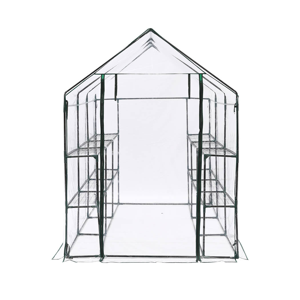 3 - Tier Walk - In Garden Greenhouse with PVC Cover - Transparent - Rivercity House & Home Co. (ABN 18 642 972 209) - Affordable Modern Furniture Australia