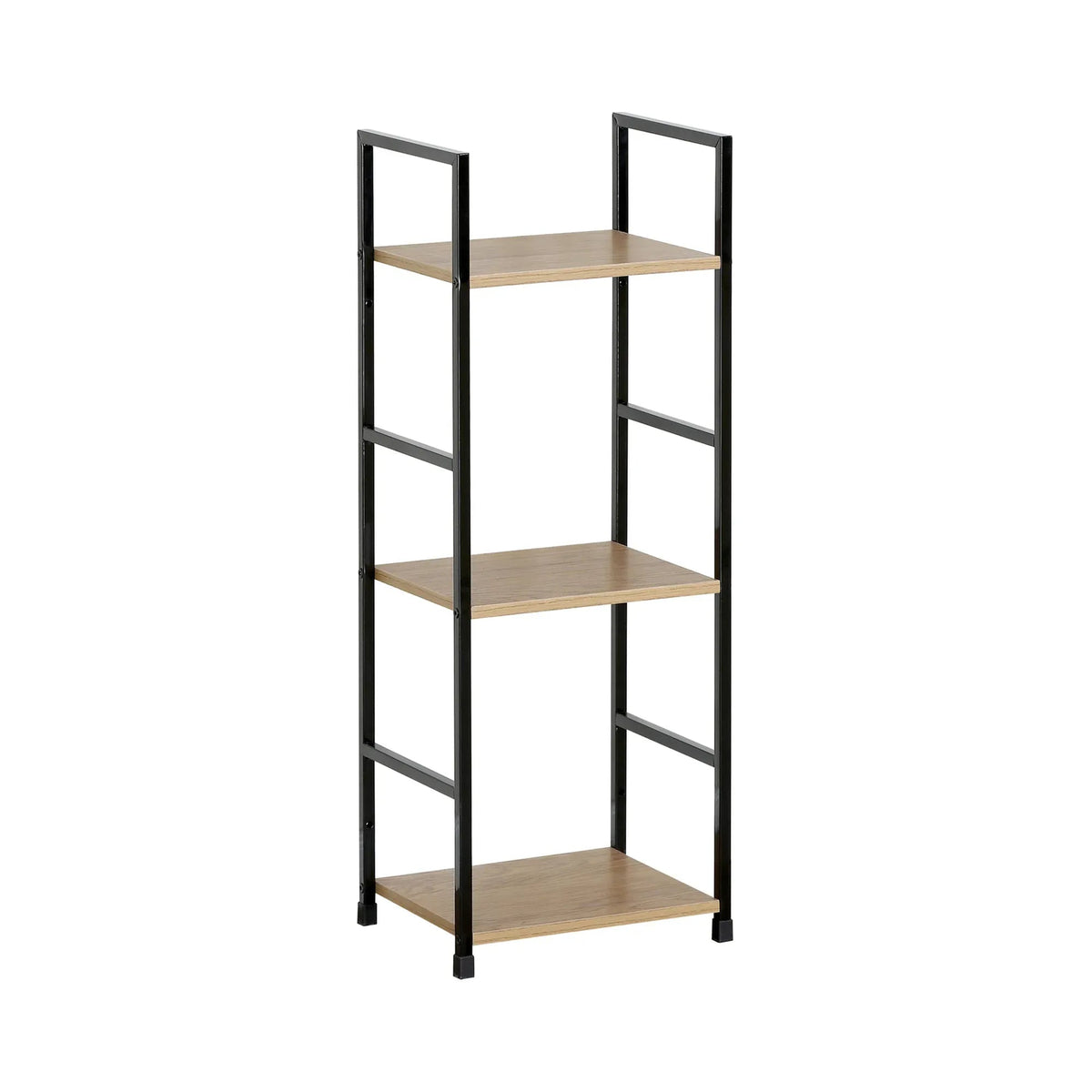 3 Tier Wood and Metal Display Bookshelf Rustic Steel - Brown - Furniture > Living Room > Bookcases & Shelves - Rivercity House & Home Co. (ABN 18 642 972 209) - Affordable Modern Furniture Australia
