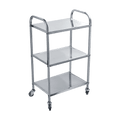 3-Tier Stainless Steel Food Trolley Cart with Locking Wheels - Mocha Silver