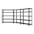 3 x 1.8M 5-Tier Garage Shelving Rack with Adjustable Beams - Black