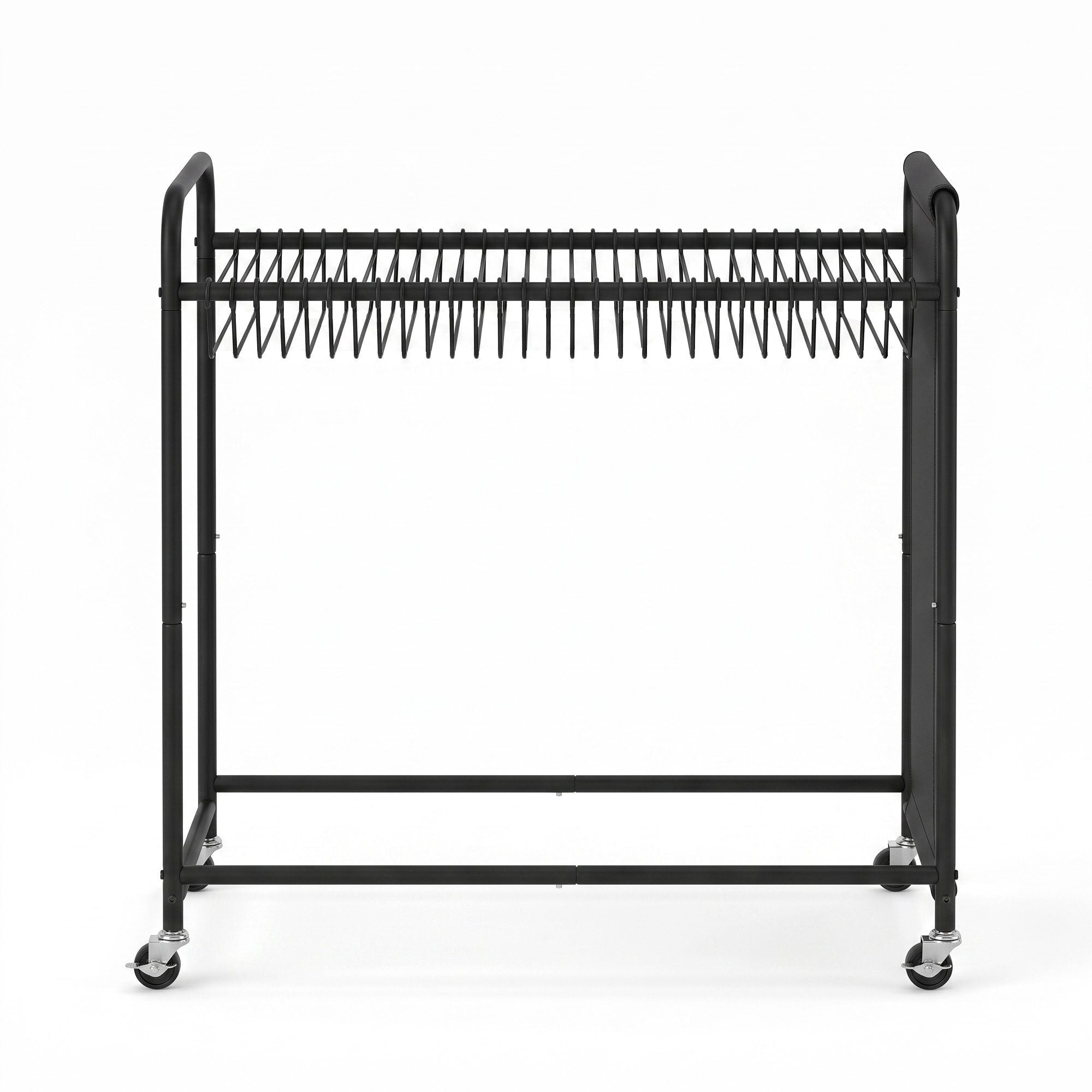 30-Hanger Mobile Pants Trolley Clothes Rack with Wheels and Storage Bag - Black - Furniture > Living Room > Coat Racks - Rivercity House & Home Co. (ABN 18 642 972 209) - Affordable Modern Furniture Australia