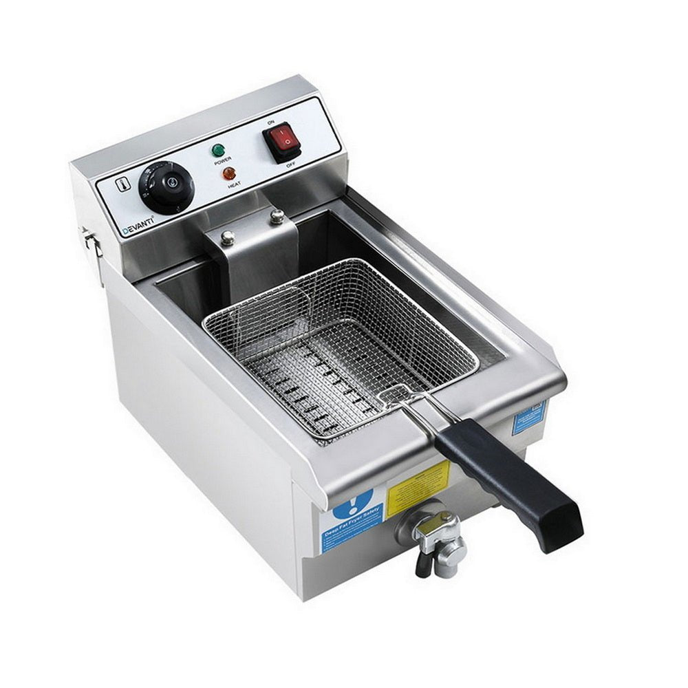 3000W Electric Deep Fryer 10L Stainless Steel Fryer w/ Basket & Lid - Appliances > Kitchen Appliances > Deep Fryers - Rivercity House & Home Co. (ABN 18 642 972 209) - Affordable Modern Furniture Australia