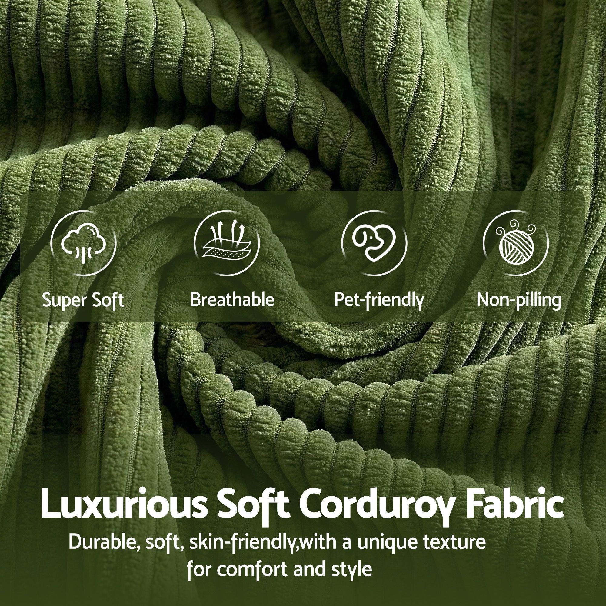 300cm Modular Sofa Bed Comfort L - Shaped Sectional Boneless Couch Green - Furniture > Sofas > Sofas & Sofa Beds - Rivercity House & Home Co. (ABN 18 642 972 209) - Affordable Modern Furniture Australia