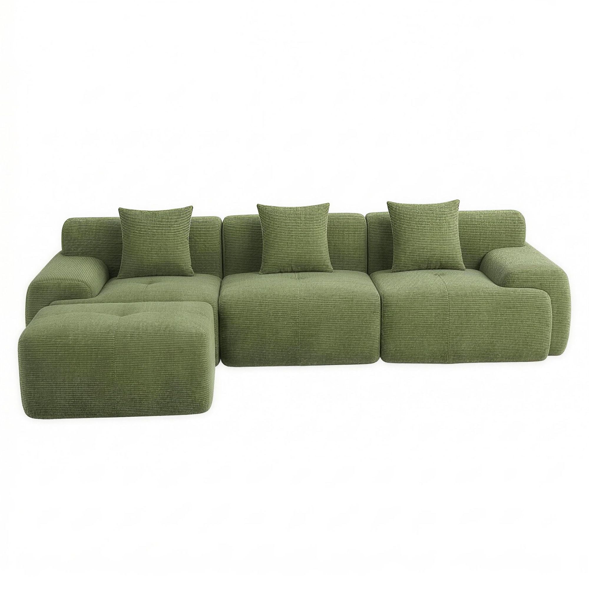 300cm Modular Sofa Bed Comfort L - Shaped Sectional Boneless Couch Green - Furniture > Sofas > Sofas & Sofa Beds - Rivercity House & Home Co. (ABN 18 642 972 209) - Affordable Modern Furniture Australia
