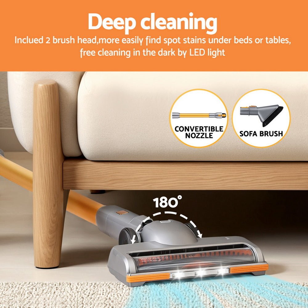 300W Stick Vacuum Cleaner Cordless Self - Standing Golden - Appliances > Vacuum Cleaners > Vacuum Cleaner Accessories - Rivercity House & Home Co. (ABN 18 642 972 209) - Affordable Modern Furniture Australia