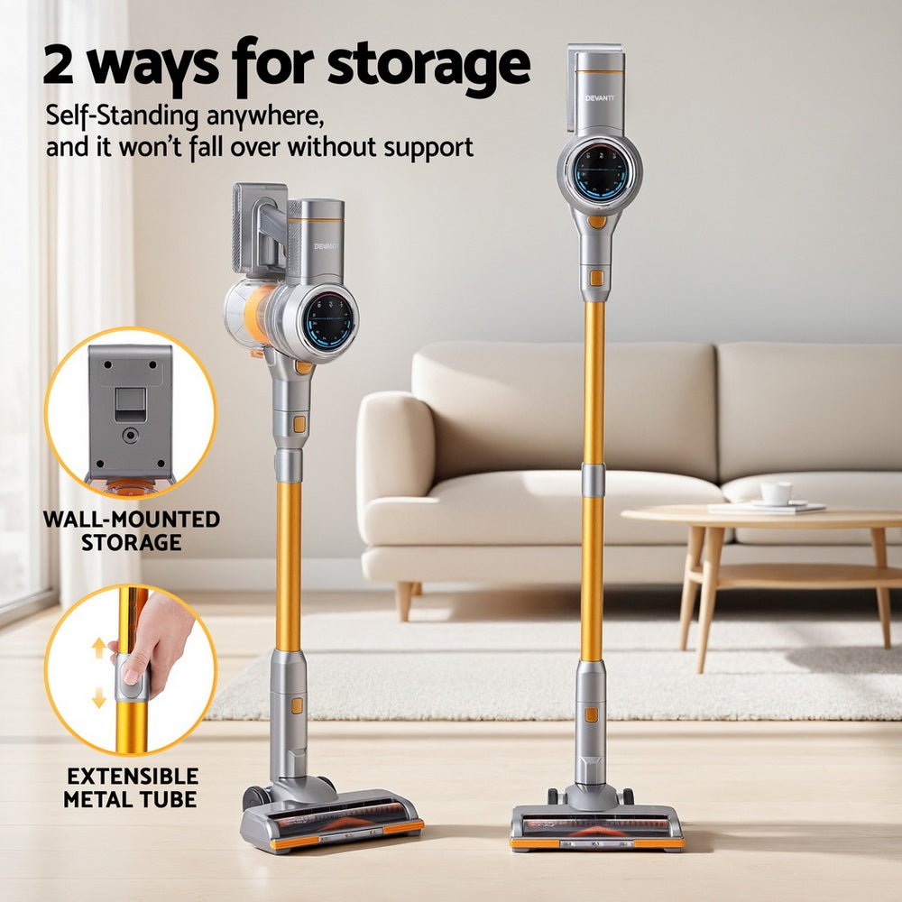 300W Stick Vacuum Cleaner Cordless Self - Standing Golden - Appliances > Vacuum Cleaners > Vacuum Cleaner Accessories - Rivercity House & Home Co. (ABN 18 642 972 209) - Affordable Modern Furniture Australia