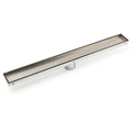 304 Stainless Steel 600mm Tile Insert Linear Shower Grate Floor Drain 50mm Waste - Brushed Silver