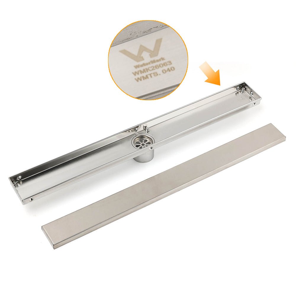 304 Stainless Steel 600mm Tile Insert Linear Shower Grate Floor Drain 50mm Waste - Furniture > Bathroom > Shower Heads & Screens - Rivercity House & Home Co. (ABN 18 642 972 209) - Affordable Modern Furniture Australia