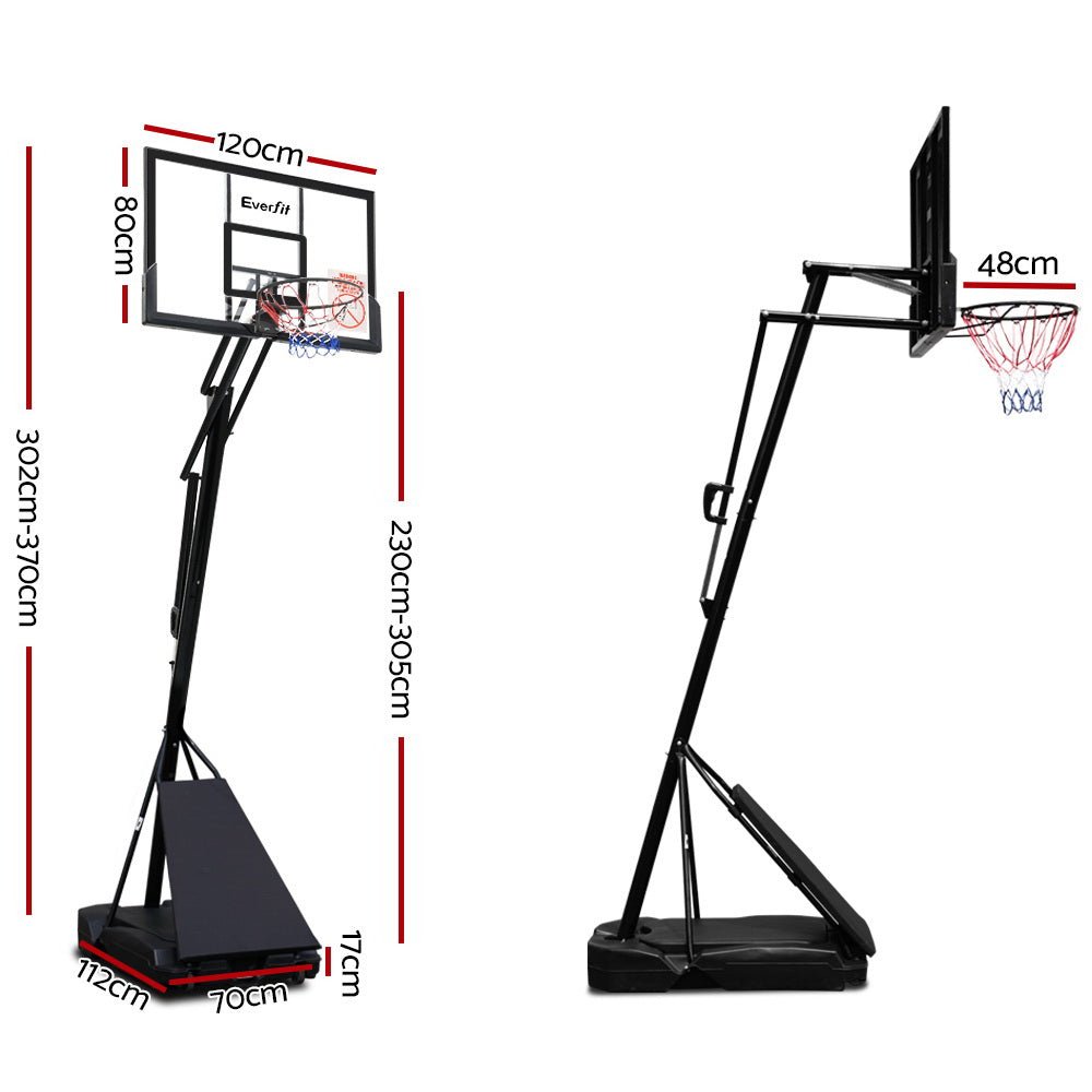 3.05M Adjustable Height Portable Basketball Hoop Stand System - Black - Sports & Fitness > Ball Sports > Basketball & Basketball Accessories - Rivercity House & Home Co. (ABN 18 642 972 209) - Affordable Modern Furniture Australia