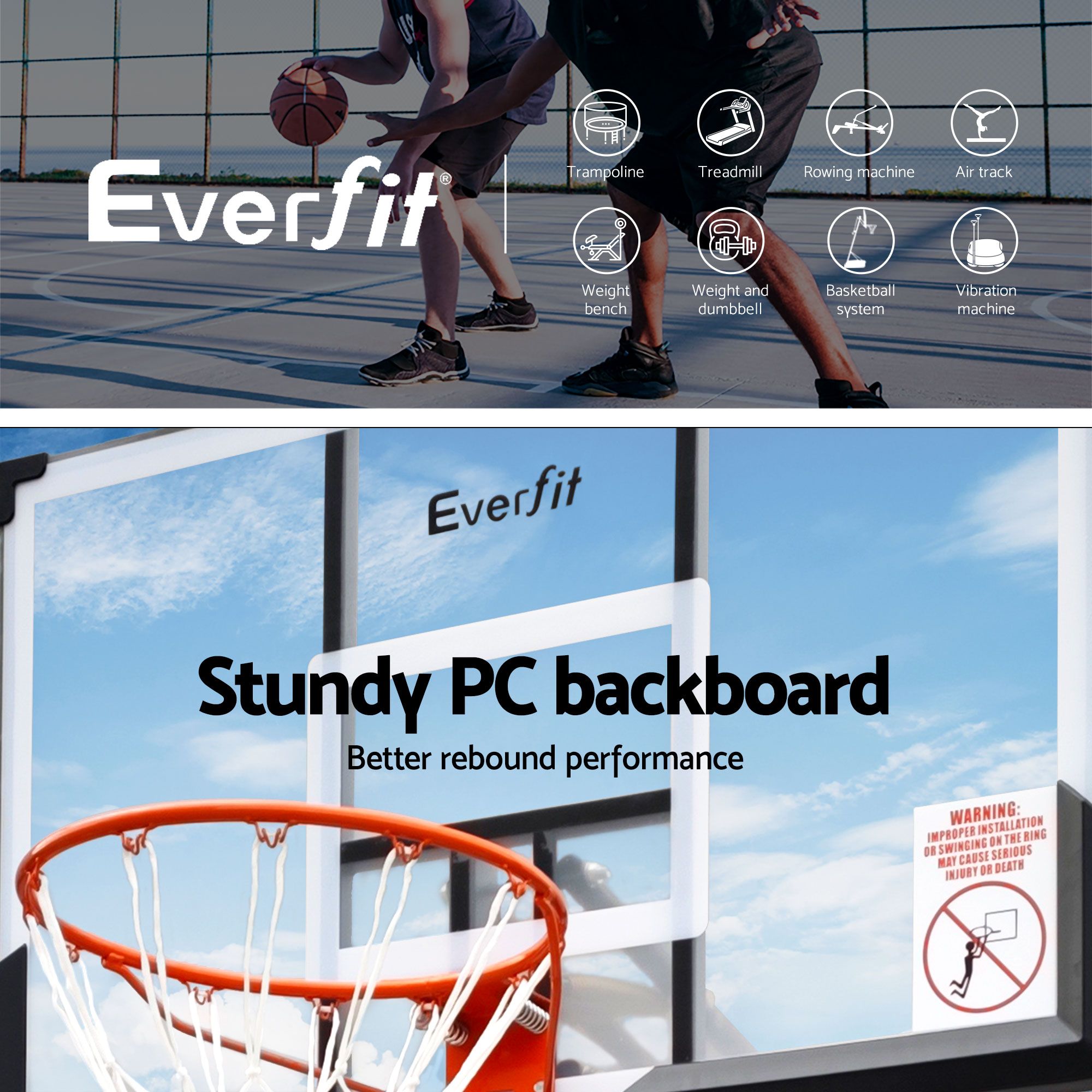 3.05M Basketball Hoop Stand System Portable Height Adjustable Net Ring - Sports & Fitness > Ball Sports > Basketball & Basketball Accessories - Rivercity House & Home Co. (ABN 18 642 972 209) - Affordable Modern Furniture Australia