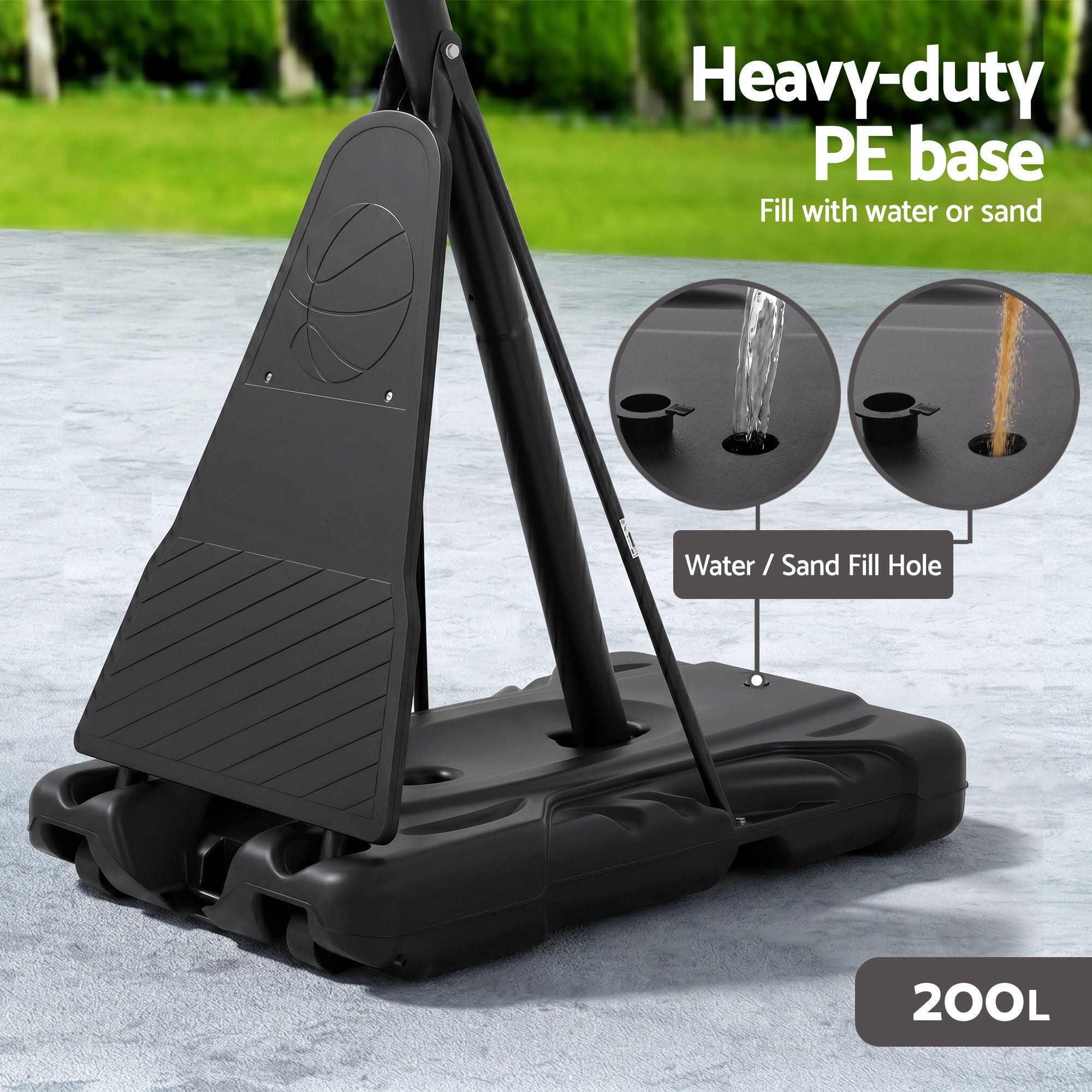 3.05M Basketball Hoop Stand System Portable Height Adjustable Net Ring - Sports & Fitness > Ball Sports > Basketball & Basketball Accessories - Rivercity House & Home Co. (ABN 18 642 972 209) - Affordable Modern Furniture Australia