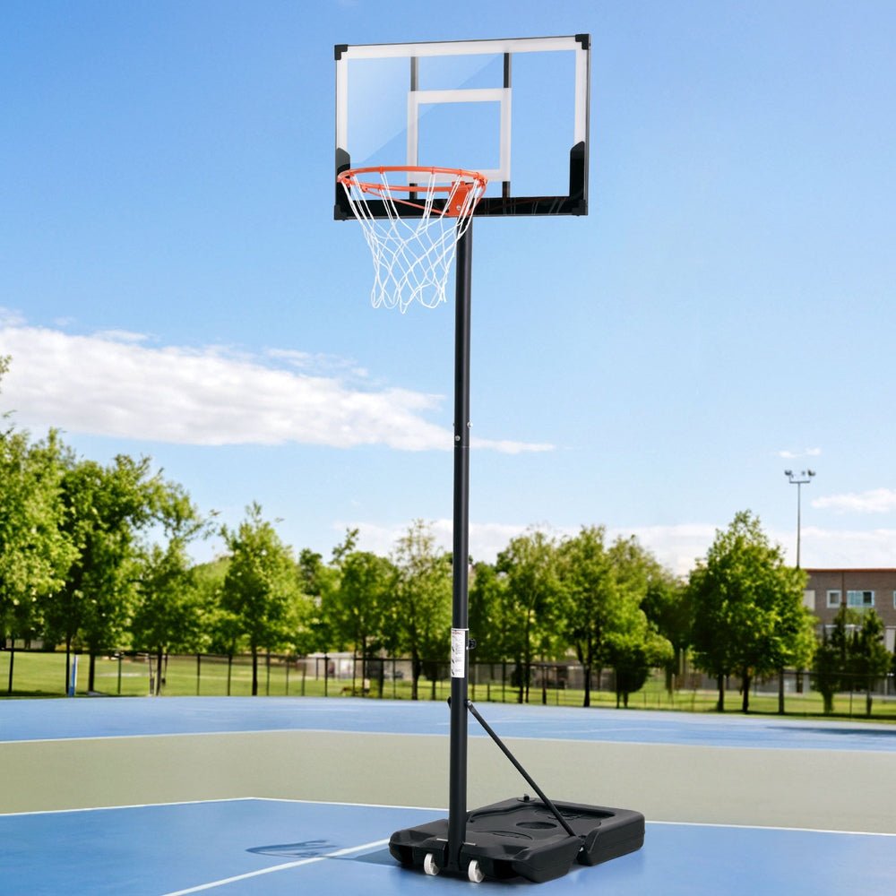 3.05m Portable Height Adjustable Basketball Hoop Stand System with Knob - Black - Sports & Fitness > Ball Sports > Basketball & Basketball Accessories - Rivercity House & Home Co. (ABN 18 642 972 209) - Affordable Modern Furniture Australia