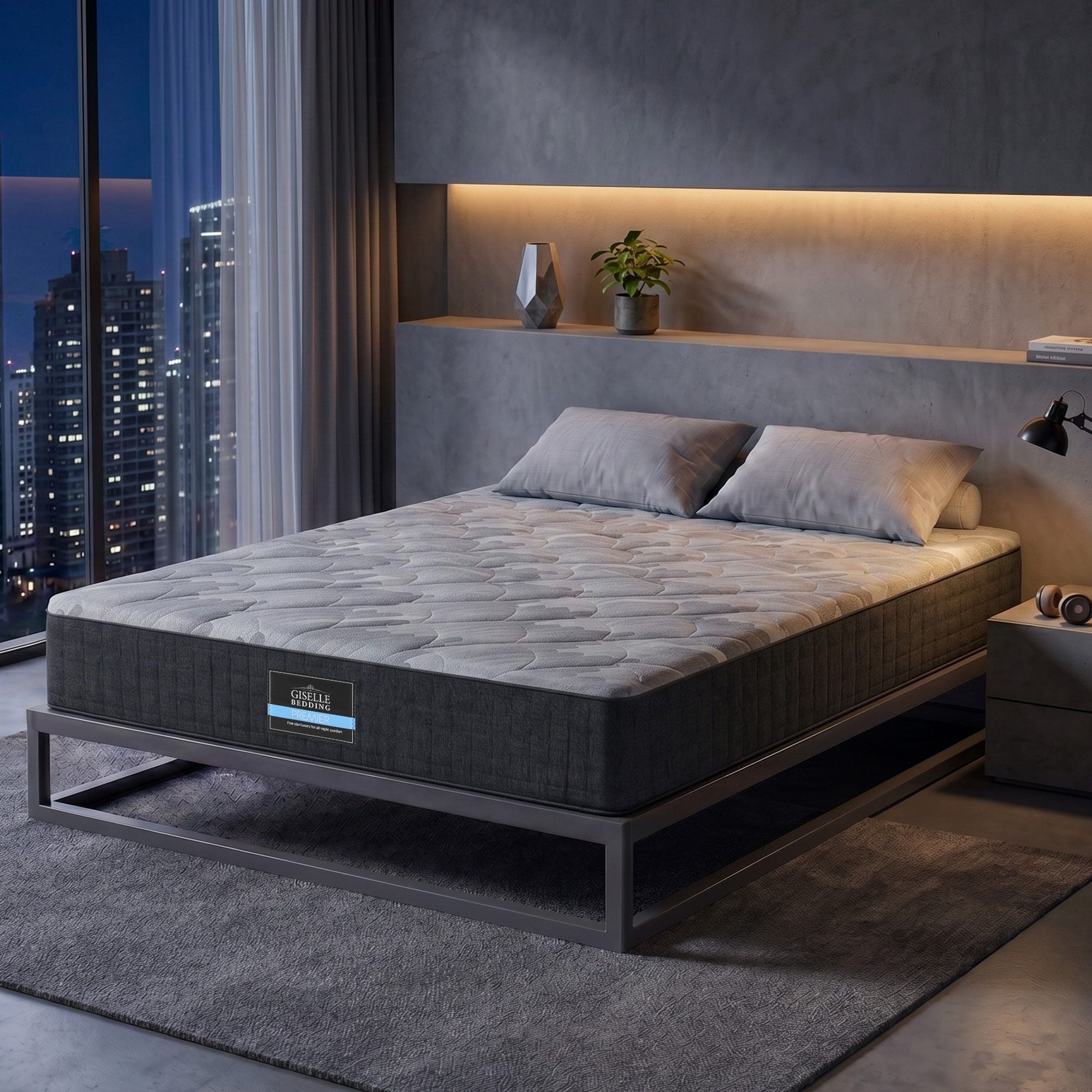 30cm Double Mattress with 5-Zone Pocket Springs and Edge Support - Grey - Furniture > Mattresses > Double Mattress - Rivercity House & Home Co. (ABN 18 642 972 209) - Affordable Modern Furniture Australia