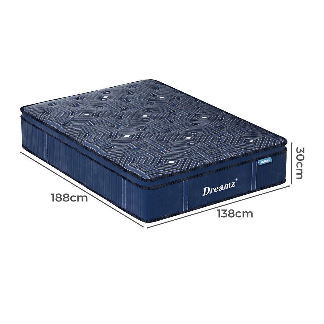 30CM Euro Top Spring Mattress All Sizes - Blue - Rivercity House & Home Co. (ABN 18 642 972 209) - Affordable Modern Furniture Australia