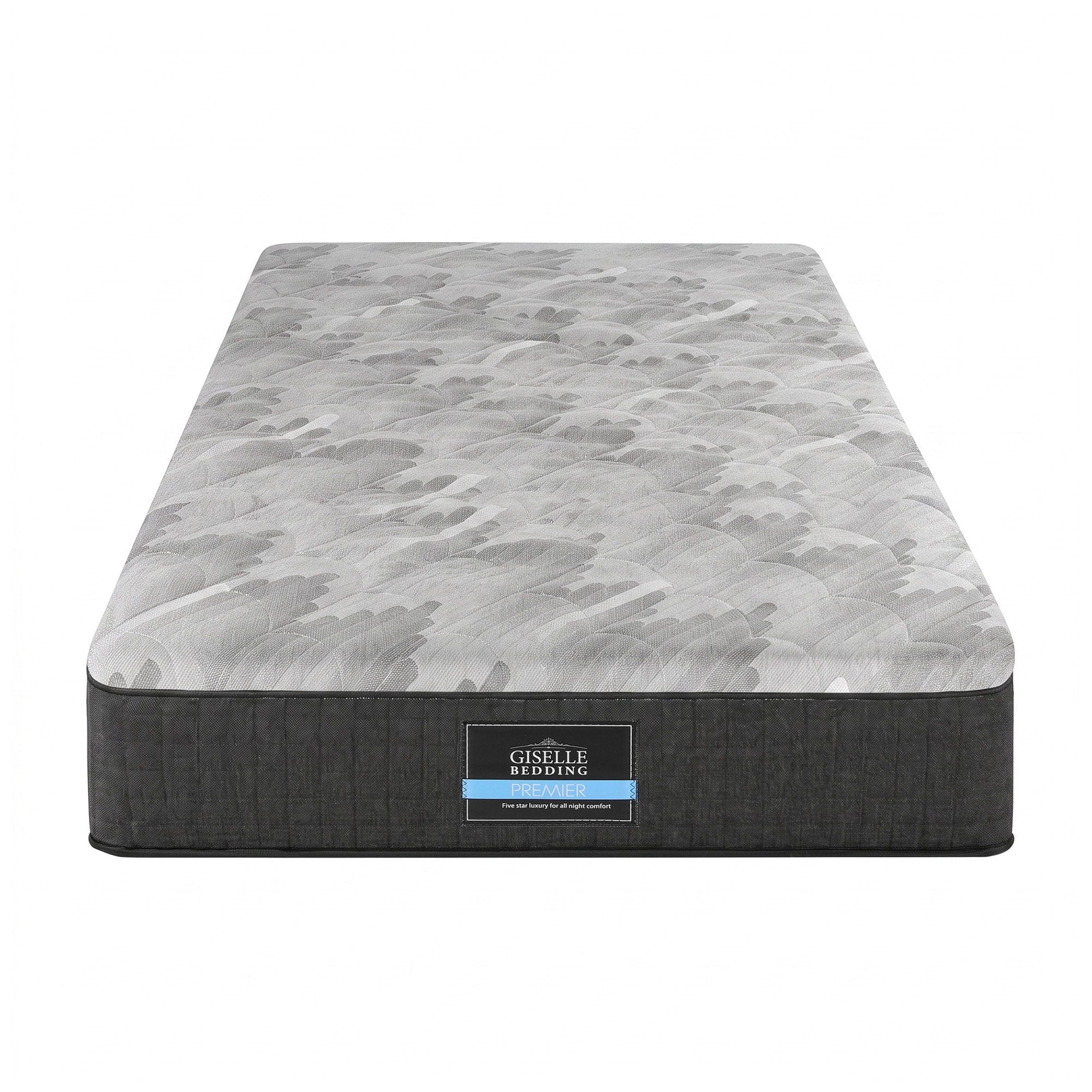 30cm King Single Mattress with 5-Zone Pocket Springs and Edge Support - Grey - Furniture > Mattresses > King Single Mattress - Rivercity House & Home Co. (ABN 18 642 972 209) - Affordable Modern Furniture Australia