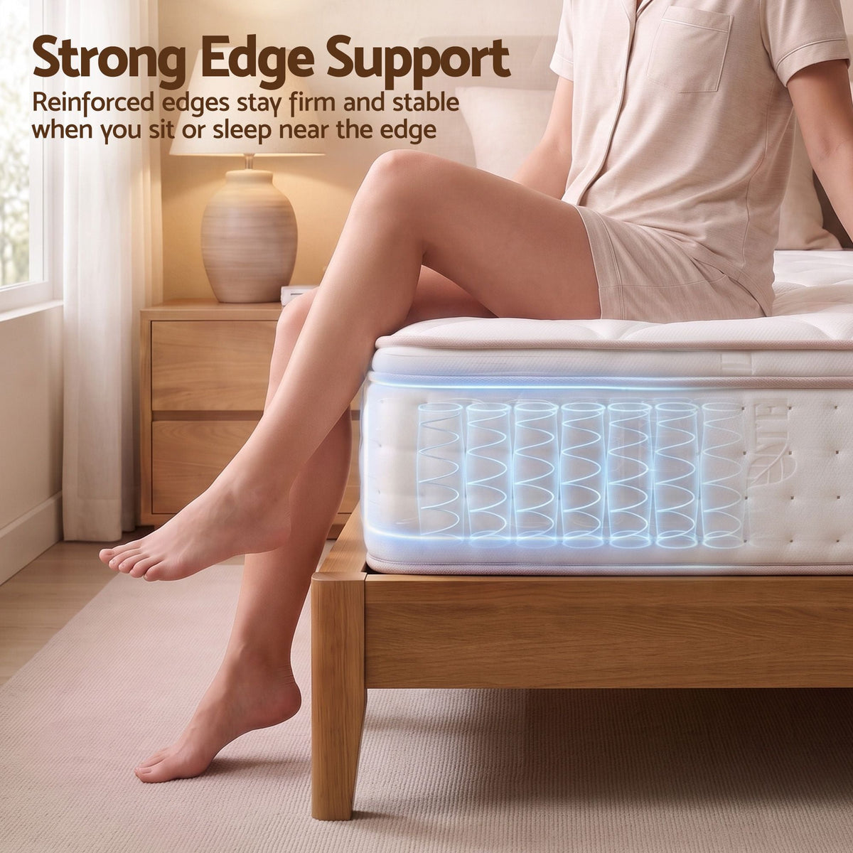 30cm King Spring Mattress with 5-Zone Firm Back Support and Tencel Cover - White - Furniture > Mattresses > King Size Mattress - Rivercity House & Home Co. (ABN 18 642 972 209) - Affordable Modern Furniture Australia