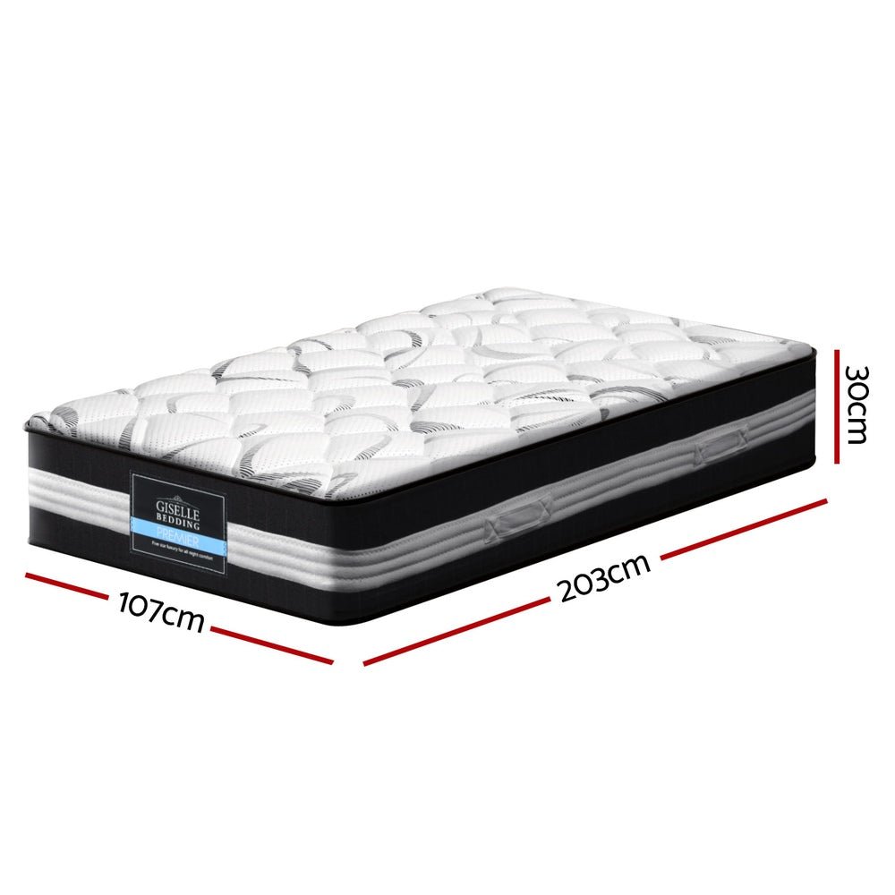 30cm Mattress Medium Firm King Single - Furniture > Mattresses > King Single Mattress - Rivercity House & Home Co. (ABN 18 642 972 209) - Affordable Modern Furniture Australia