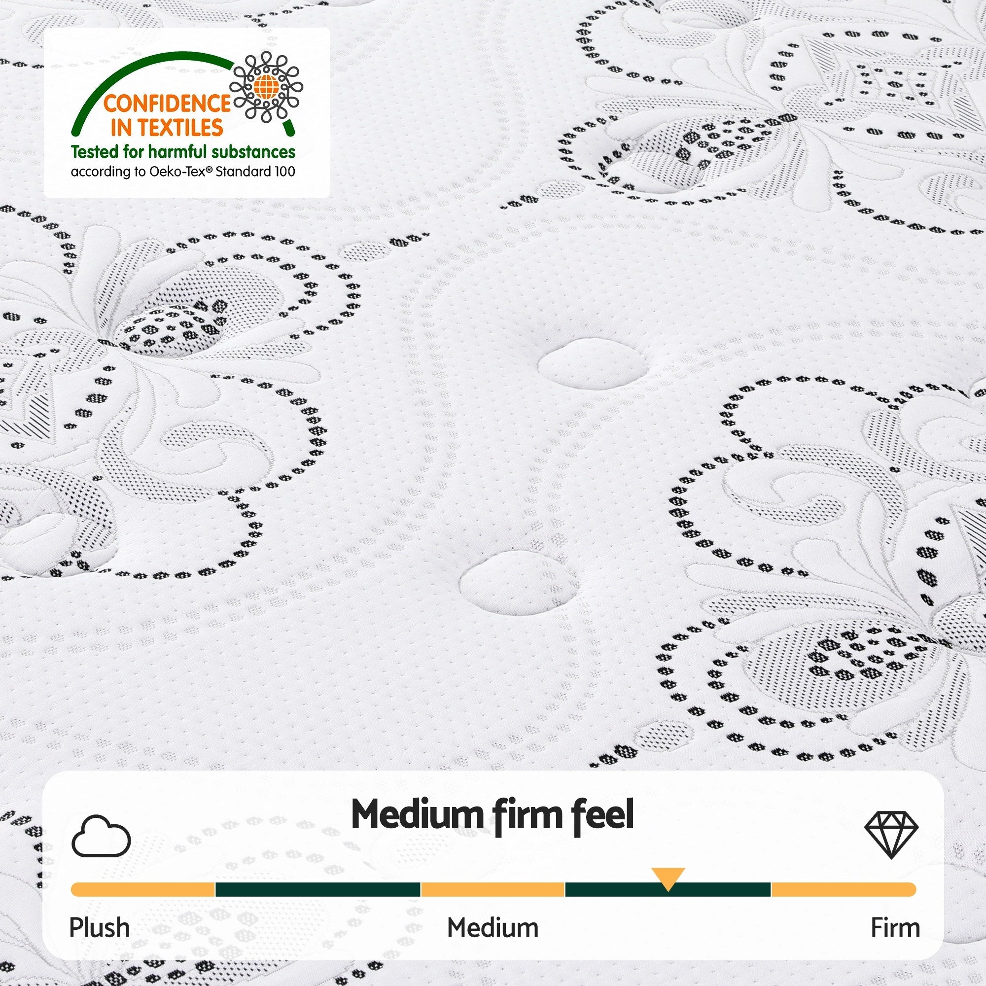 30cm Mattress Pocket Spring Medium Firm Foam Euro Top Double - Furniture > Mattresses > Double Mattress - Rivercity House & Home Co. (ABN 18 642 972 209) - Affordable Modern Furniture Australia