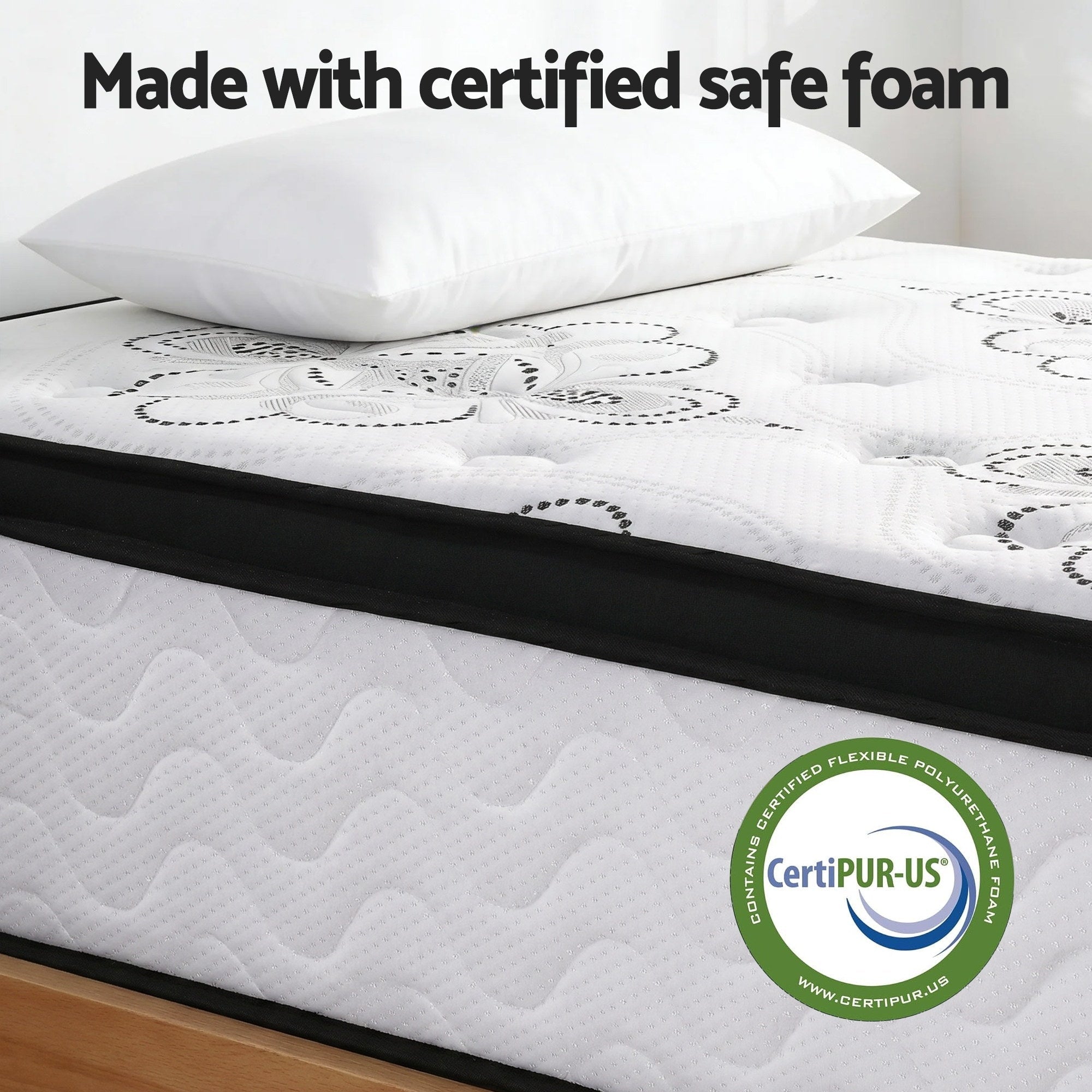 30cm Mattress Pocket Spring Medium Firm Foam Euro Top King Single - Furniture > Mattresses > King Single Mattress - Rivercity House & Home Co. (ABN 18 642 972 209) - Affordable Modern Furniture Australia
