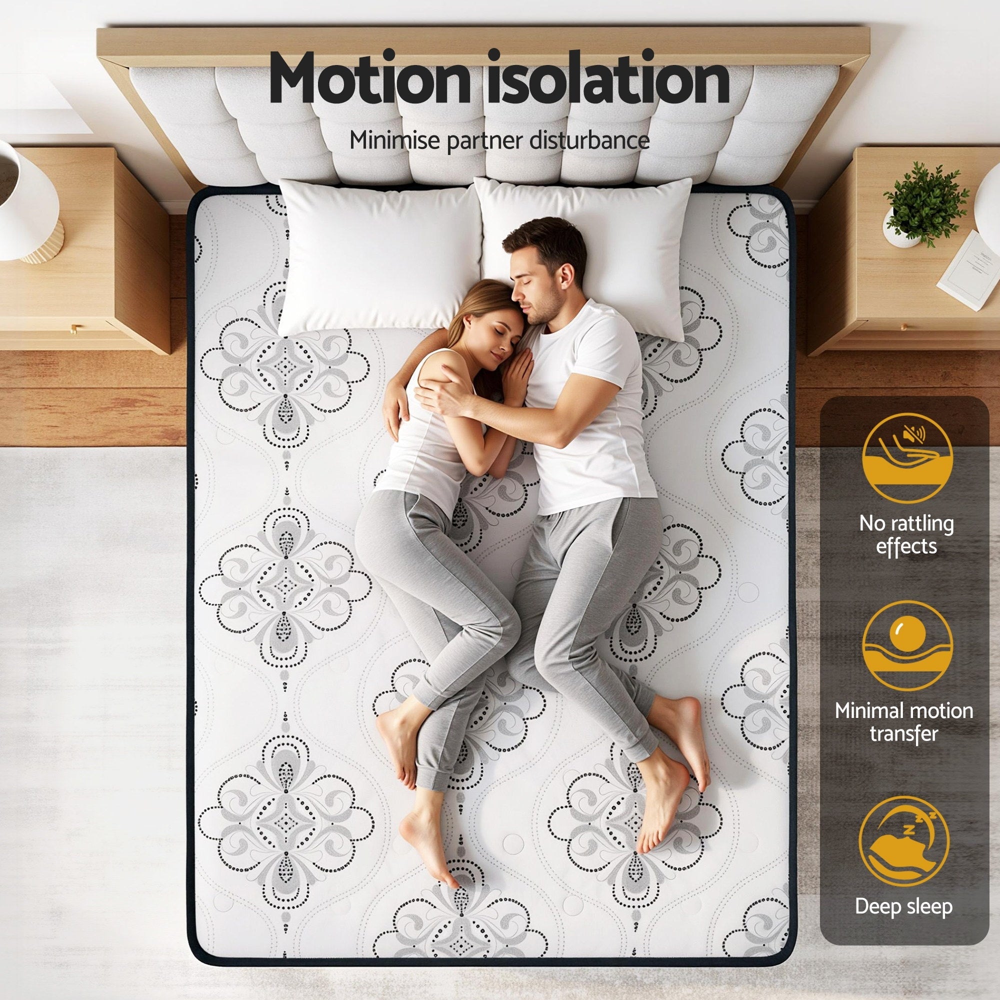 30cm Mattress Pocket Spring Medium Firm Foam Euro Top Queen - Furniture > Mattresses > Queen Mattress - Rivercity House & Home Co. (ABN 18 642 972 209) - Affordable Modern Furniture Australia